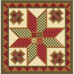 Christmas Star, Design, PDF, DIGITAL DOWNLOAD, Tapestry, Holiday Picture,  Bag Front, Mat, Needlepoint, Counted Cross Stitch, Quick, Easy
