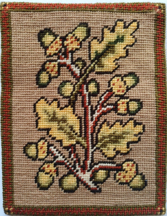 Acorn, Oak Leaf, Petit Point, Kit, Needlepoint, Counted, Tapestry,  Historical, Embroidery, Gift, Present, Picture, Bag Front, Traditional