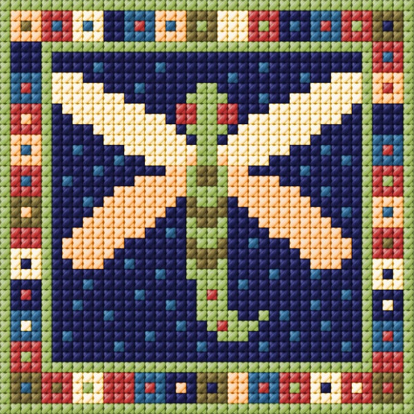 Libélula, DESCARGA DIGITAL EN PDF, Insecto, Alfiletero, Imagen, Frente de bolso, Almohada, Punto de cruz contado, Manualidad infantil, Animal, Bordado