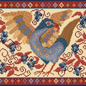 Adler-Tapisserie, PDF DIGITALER DOWNLOAD, Muster-Karte Kissen, Bild, Fußschemel, Kreuzstich, Nadelspitze, Historisches, Traditionell