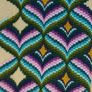Bargello Tapestry Kit - Peacock Feathers, Embroidery, Needlepoint, Long Stitch, Florentine Stitch, Pillow, Cushion, Traditional, Historical