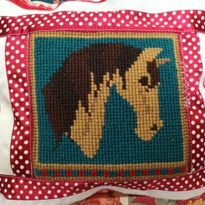 Ricky Dun, Pony, Tapestry, Kit, Picture, Bag Front, Pin-cushion, Cushion Insert, Kid&#39;s Craft, Quick and Easy, Horse, Needlework, Counted,
