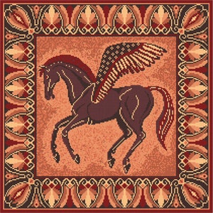 Pegasus, PDF DIGITAL DOWNLOAD, Scottish, Cushion, Counted Cross Stitch, Flying, Horse, Wall-Hanging, Athenian, Large, Needlepoint, Picture