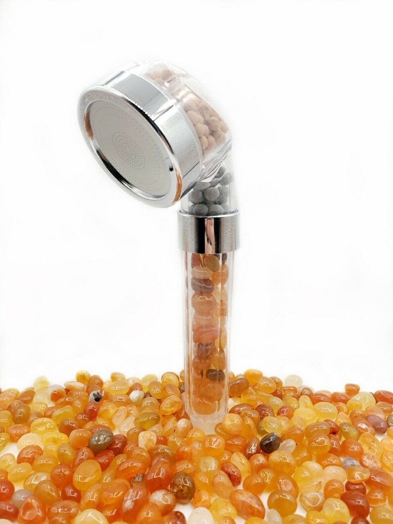 Crystal chakra shower head high pressure natural 7 gemstone Etsy