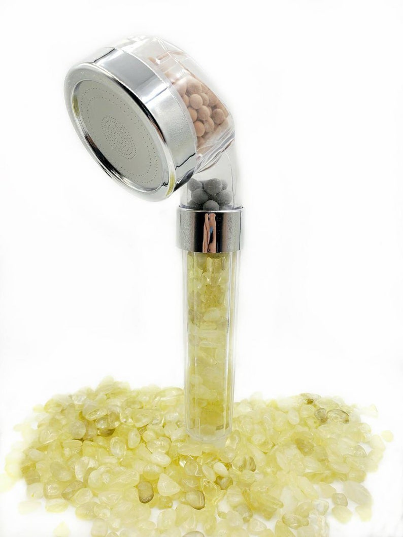 Crystal chakra shower head high pressure natural 7 gemstone Etsy