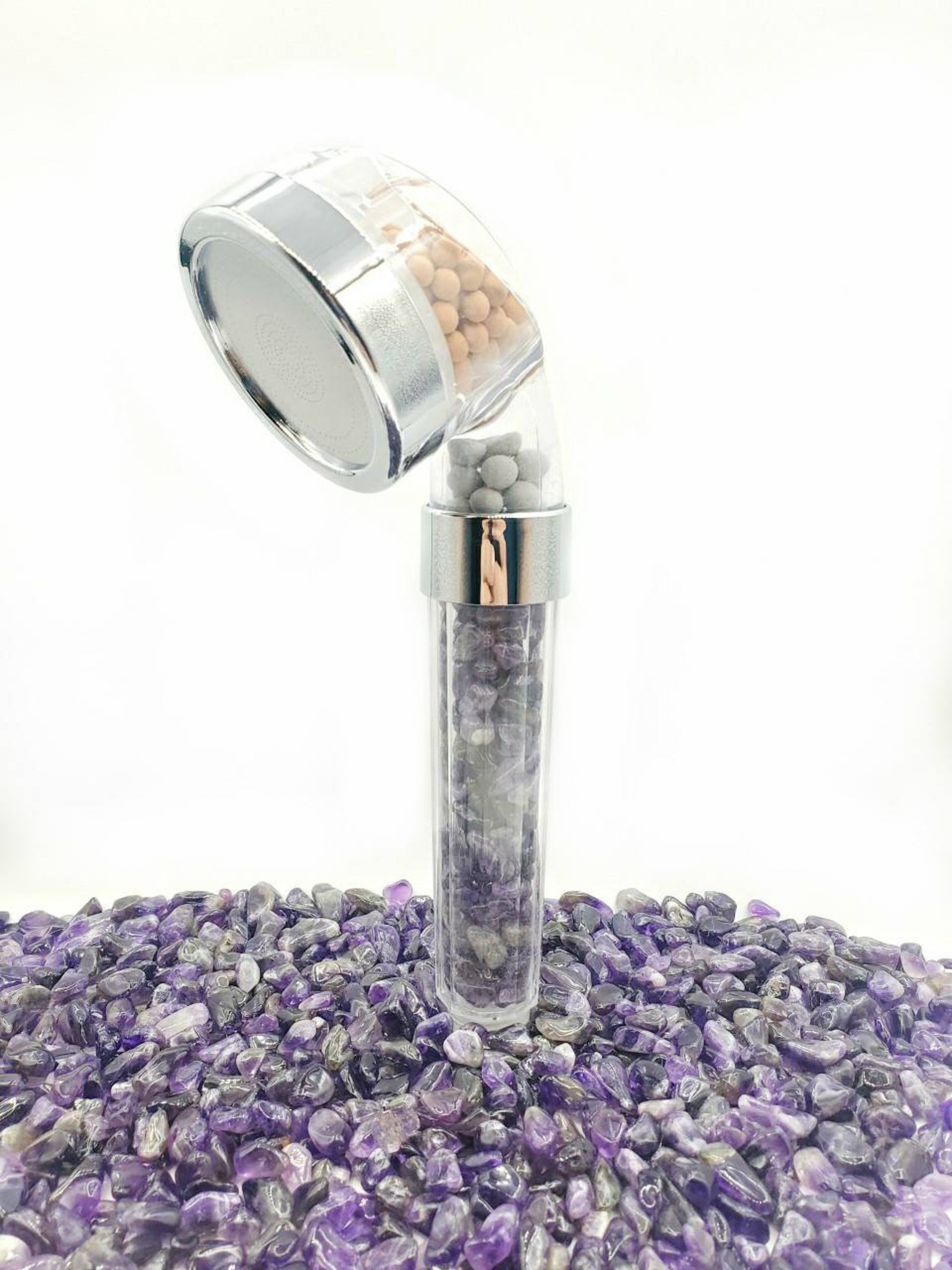 Crystal chakra shower head high pressure natural 7 gemstone Etsy