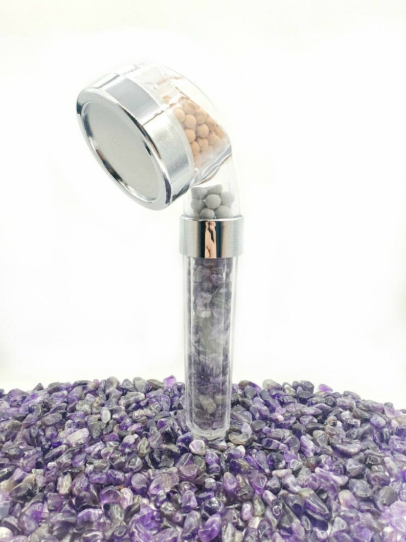 Crystal chakra shower head high pressure natural 7 gemstone Etsy