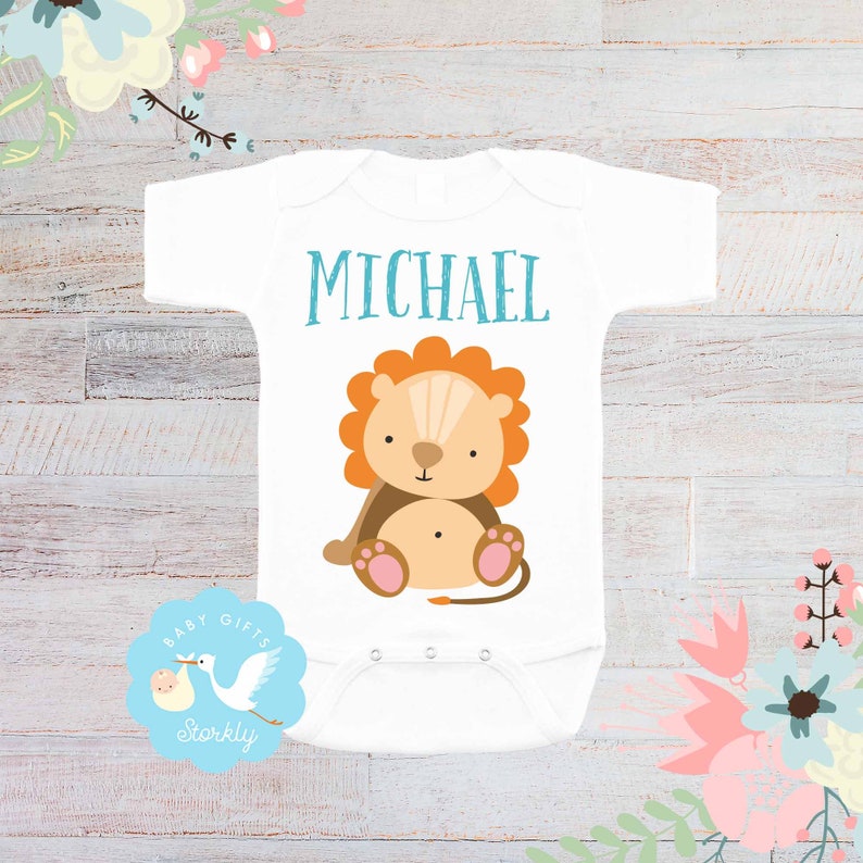 Baby Clothing and Gifts New Baby Gift Custom Baby Onesie or Childs T-Shirt New Baby Onesie Baby Lion Onesie Baby Shower Gift