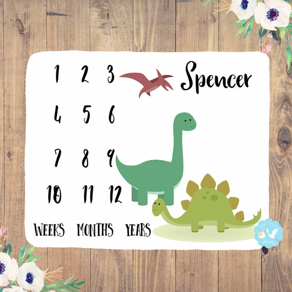 dinosaur milestone blanket