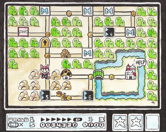 Super Mario Bros 3 World 1 Map 