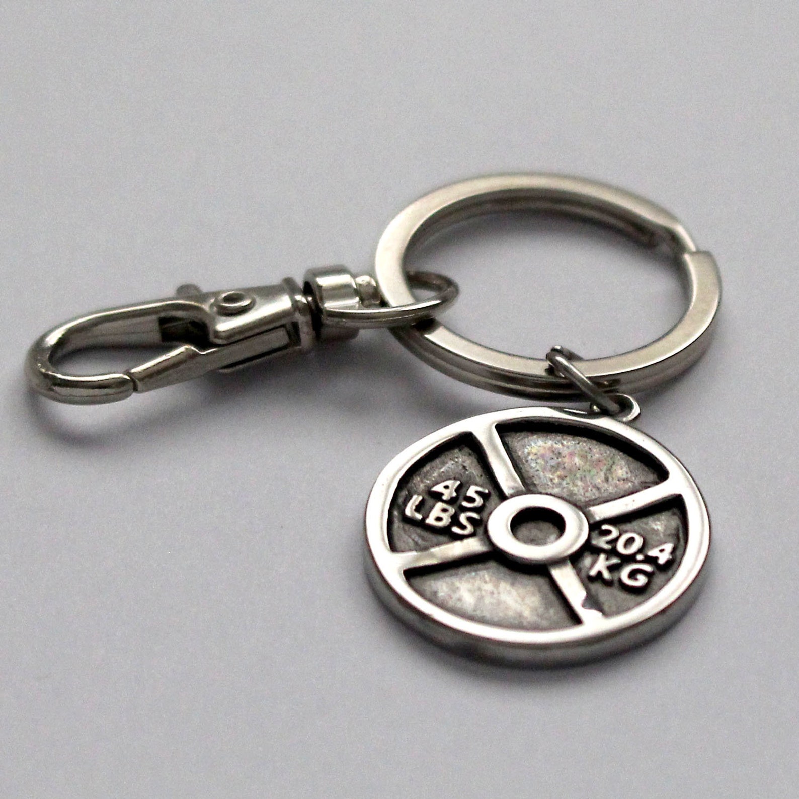 Weight Plate Keychain Stainless Steel Etsy UK