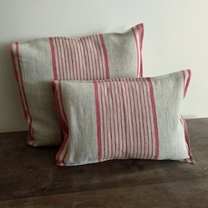 Striped linen pillowcase Standard, queen, king, body, euro sham and custom size pillow cover. French linen Vintage Cottage