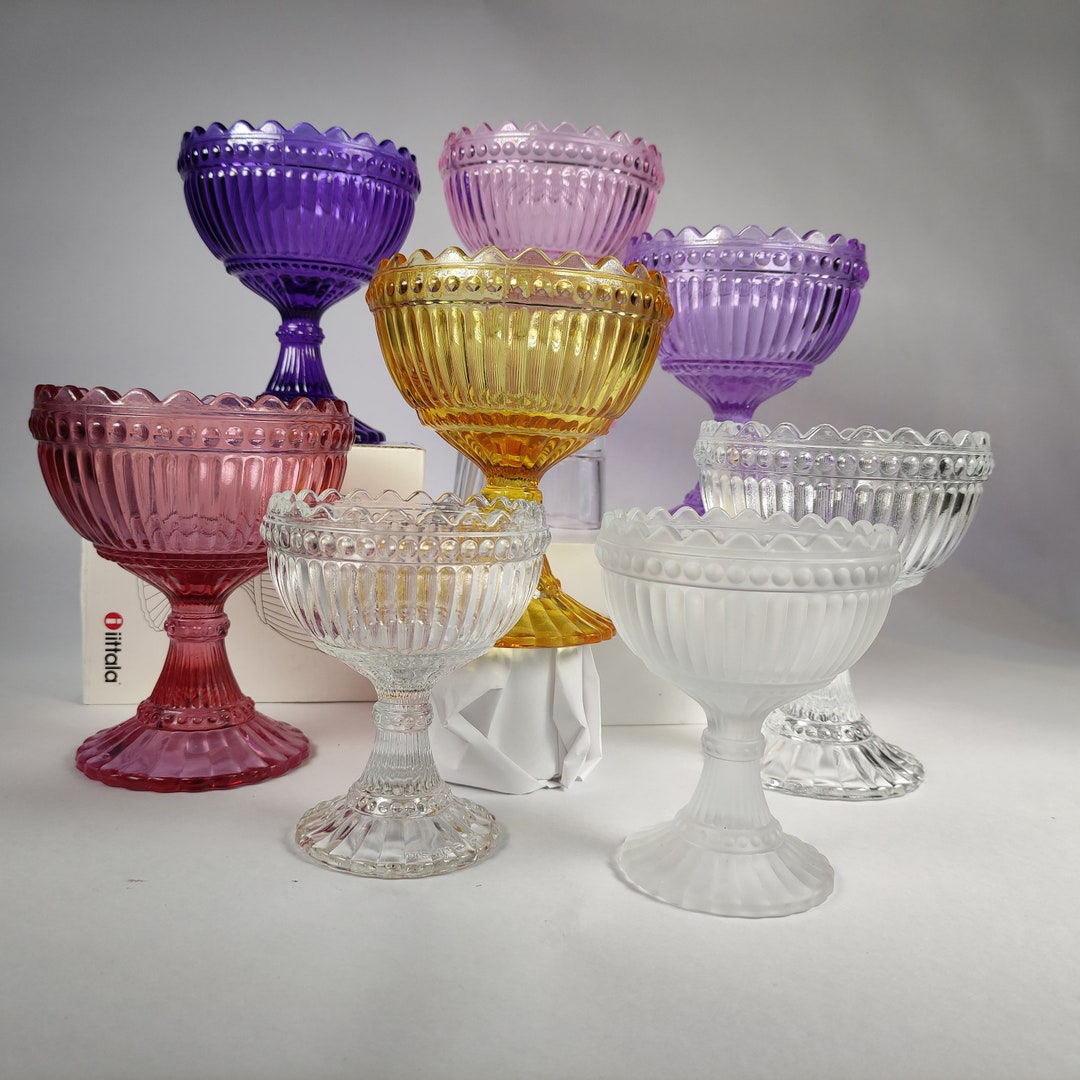 Marimekko Bowl, Mariskooli, Littala - Yellow, Red, Brown, Clear