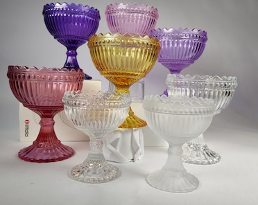 Marimekko Bowl, Mariskooli, Littala - Yellow, Red, Brown, Clear