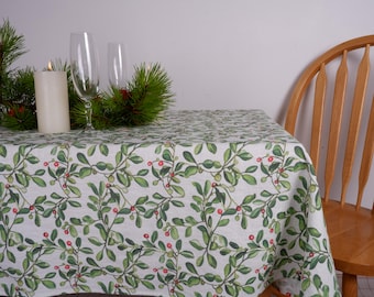 LINENDO Tovaglioli Natalizi In Puro Lino 100% – 38x38 Cm – 6 Pezzi Verde Con Fiocco Di Neve