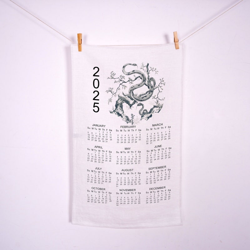 2025 Calendar Towels Etsy