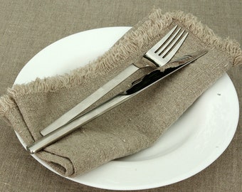 Linen napkins - French linen. Natural. Cottage, coutry style linen. Set of linen napkins. Stonewashed. Linen cloth napkins.