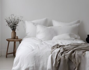 Natural linen flat sheet, Custom size bed sheet,  Handmade soft linen sheet, Washed linen bedding, Queen, King, Double,
