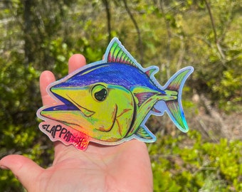 Yellowfin Tuna Reflective Sticker, 5 Inch