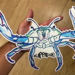 Blue Crab Sticker, 10 Inch