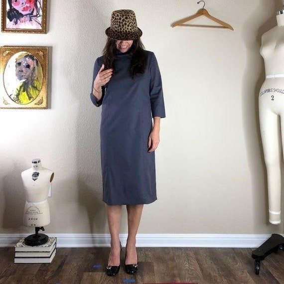 Vivienne Tam Vintage Mock Neck Midi Dress