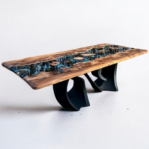 Ultimate River Table Burr Elm and Ocean Art Dining Table SOLD image 2