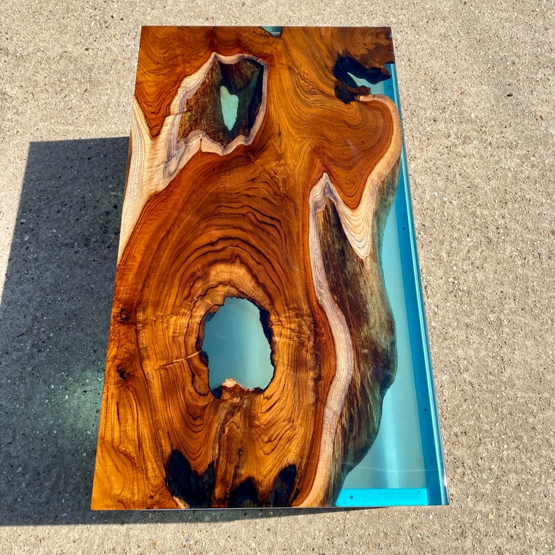 River Coffee Table Teak Wood and Epoxy Resin. Sold Etsy UK