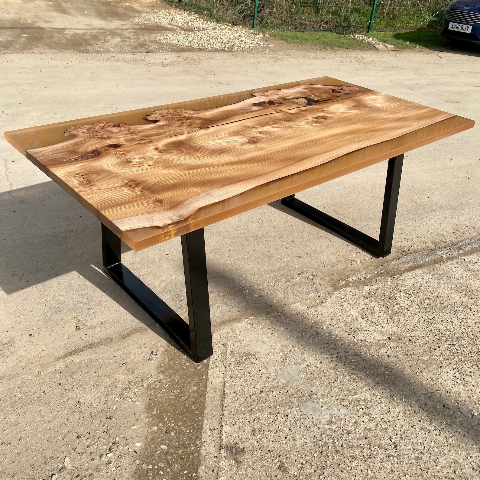 Amazing River Dining Table in Elm & Resin. Live Edge River Etsy UK