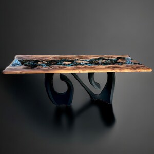 Ultimate River Table Burr Elm and Ocean Art Dining Table SOLD image 5