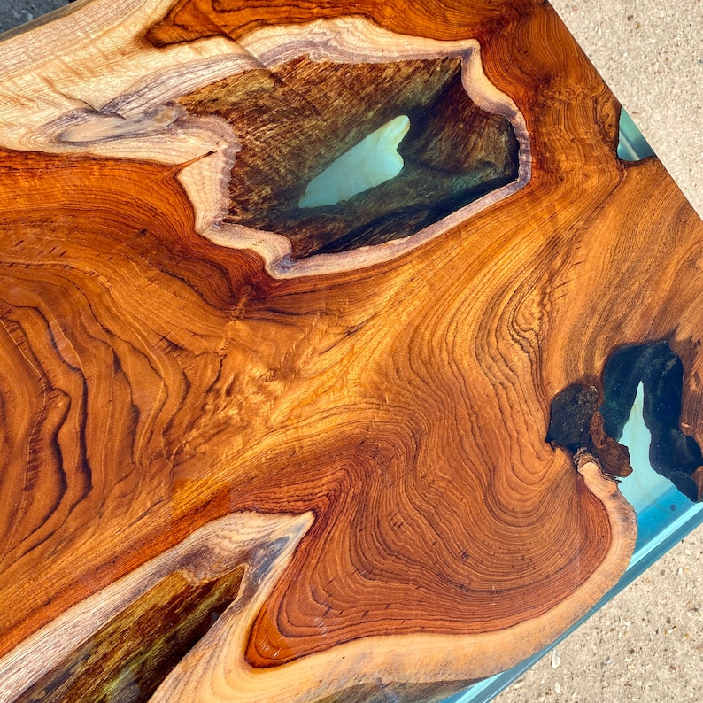 River Coffee Table Teak Wood and Epoxy Resin. Sold Etsy UK