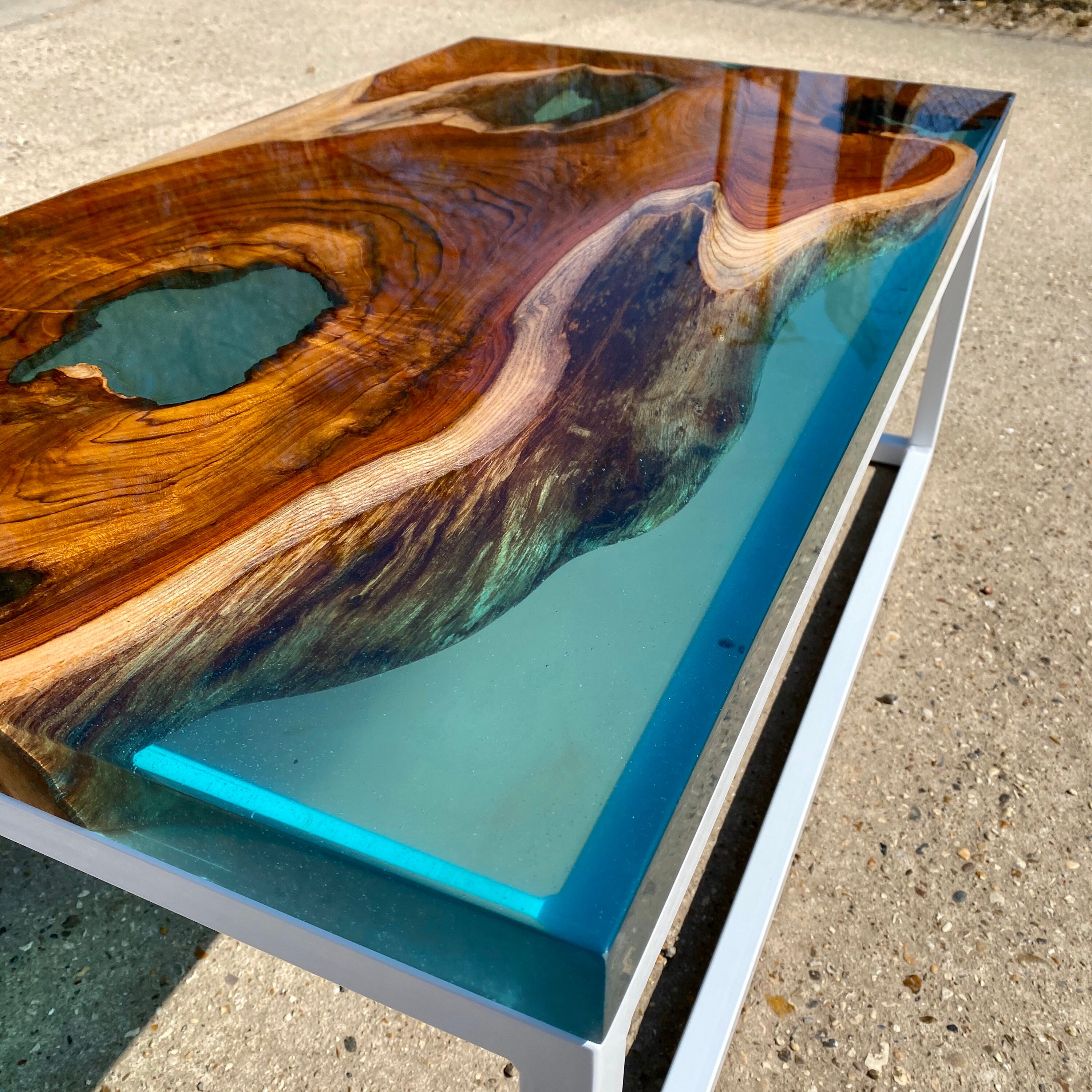 River Coffee Table Teak Wood and Epoxy Resin. Sold - Etsy UK