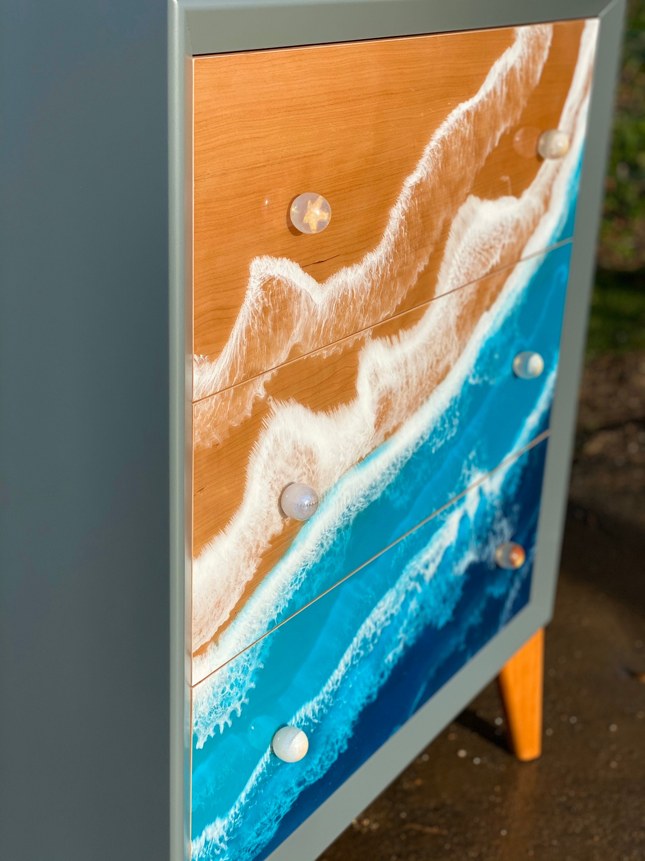 Stunning Handmade Chest of Drawers With Ocean Artwork Drawers Etsy UK