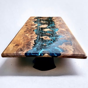 Ultimate River Table Burr Elm and Ocean Art Dining Table SOLD image 4