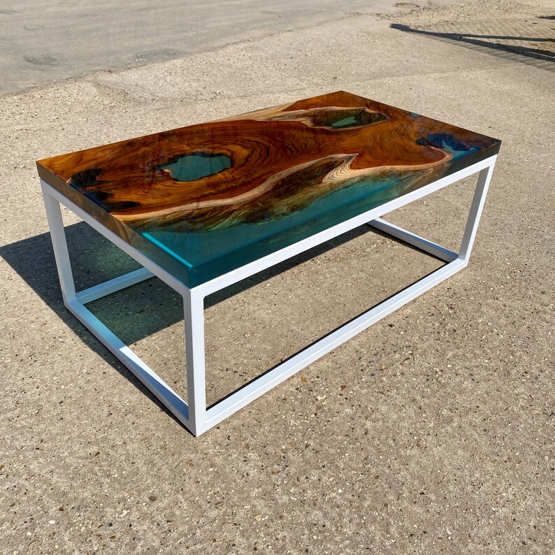 River Coffee Table Teak Wood and Epoxy Resin. Sold Etsy UK