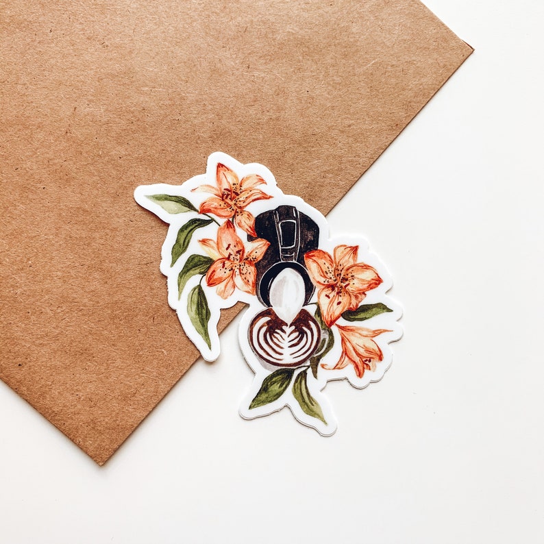 Barista Blumenaufkleber Wasserdichte Vinyl Aufkleber | Etsy