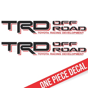 TRD Off Road Decals for Toyota Tacoma, replacement stickers for truck, Matte Finish, Black Red