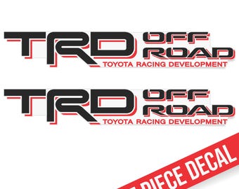 Matte TRD Off Road Decal Toyota Tacoma (1998-2004) 3x19.6 Black Red Replacement Set of 2