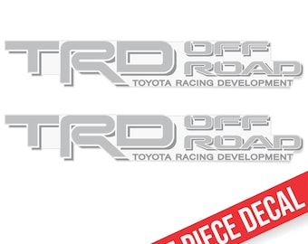 TRD Off Road Decals for Toyota Tacoma, replacement stickers for truck, Matte Finish, Gray