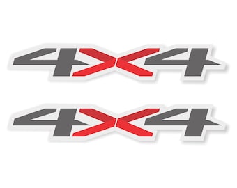 Gray Red 4x4 Decal Chevy Silverado GMC Sierra 1500 (2019-2026) Metallic Bedside Replacement Set of 2