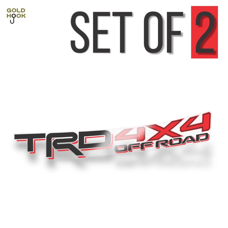 TRD 4x4 Off Road Decal Set For 2016-2020 Toyota Tacoma & Tundra - Black/Burgundy - Oracal Vinyl