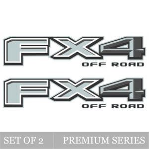 2X GOLD HOOK FX4 Off Road Decals for New Model Ford F150 Truck, Replacement Bedside Stickers, Die-Cut, Self-Adhesive Vinyl (Gray)