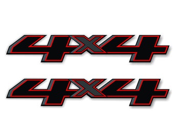 Black 4x4 Decal 2014-2018 Chevy Silverado GMC Sierra 1500 Metallic Bedside Replacement Set of 2