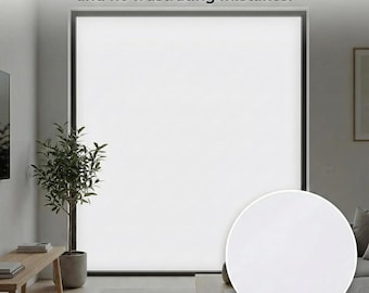 Custom Size White Blackout Window Film - 100% Light Blocking Glass Covering - Static Cling Non-Adhesive Privacy Tint for Bedroom & Nursery