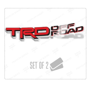 TRD Off Road Decal for New Model Toyota Tundra Truck, Replacement Bedside Sticker, Set of 2 (Black, Red, Silver WW)