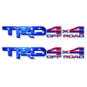 2 calcomanías todoterreno GOLD HOOK TRD 4x4 para Toyota Tundra, nuevo modelo, troqueladas, autoadhesivas, con bandera estadounidense.