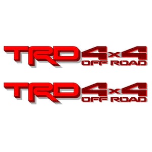 2X GOLD HOOK TRD 4x4 Off Road Decals for Toyota Tundra New Model Truck, Replacement Stickers, Die-Cut, Self-Adhesive (Red, Silver)