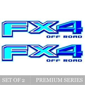 2X GOLD HOOK FX4 Off Road Decals for New Model Ford F150 Truck, Replacement Bedside Stickers, Die-Cut, Self-Adhesive Vinyl (Blue)