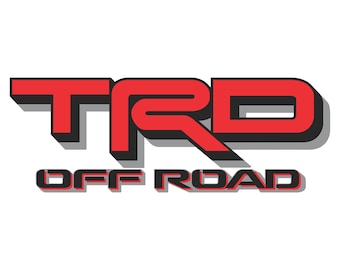 May include: Red and black "TRD OFF ROAD" logo with a 3D effect.