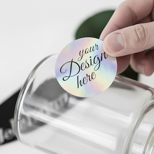 Holographic Vinyl Decals Custom Vinyl Stickers, Holographic Logo Decals, Shiny Personalized Decals, Waterproof Stickers 1-5 inch, Qty 100