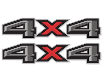 Gray Red 4x4 Decal Ford F-150 (2015-2020) OEM Color Match Bedside Replacement Set of 2